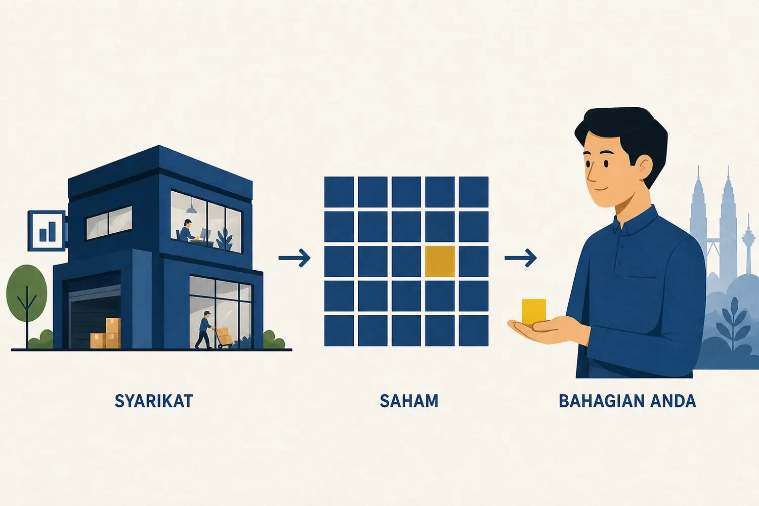 Ilustrasi pemilikan syarikat dalam EzySaham